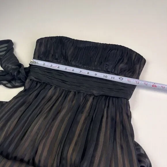 BCBGMaxazria Y2K Silk Maxi Dress size 6P Babydoll Evening Gown Fairy Whimsigoth - Picture 7 of 12